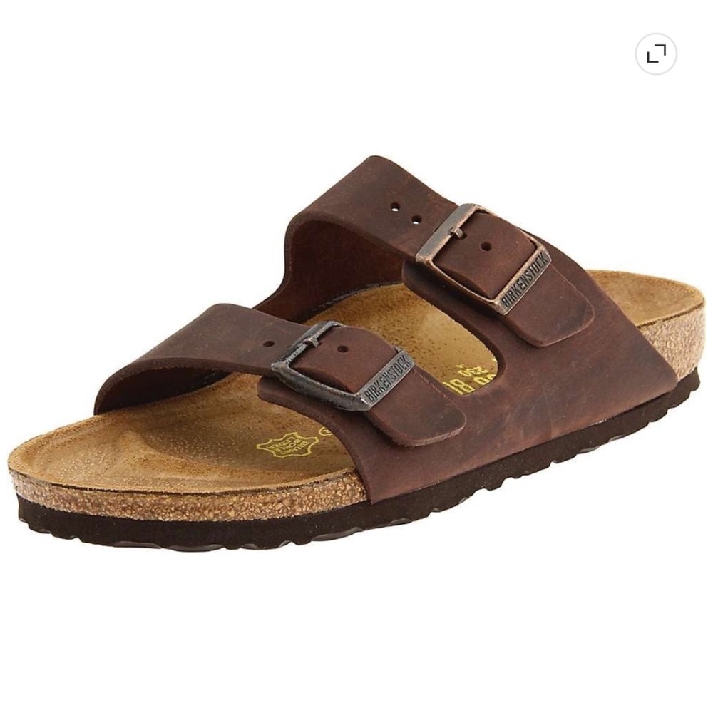 Birkenstock Arizona Tobacco Brown Oiled Leather Sandals Mens 7 Womens 9 EU 40